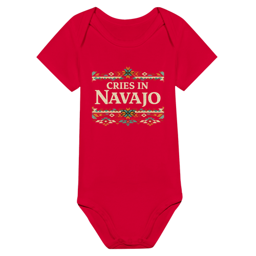 Classic Baby Short Sleeve Bodysuit - Cries in Navajo